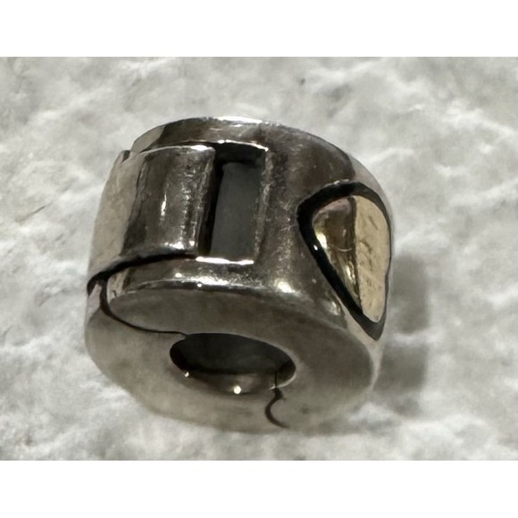 MC-4 Authentic Chamilia Sterling Silver Bead Gold Heart Lock‎ - Picture 4 of 13